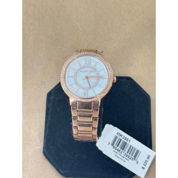 Michael Kors Gabbi MK3961 Women's Rose Gold Tone MOP Dial Crystal Watch - Picture 2 of 5